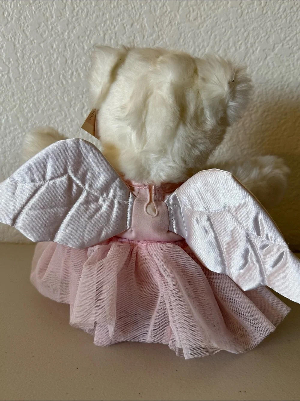 Vintage Victoria's Secret White Teddy Bear Ballerina Tutu Angel Wings Plush